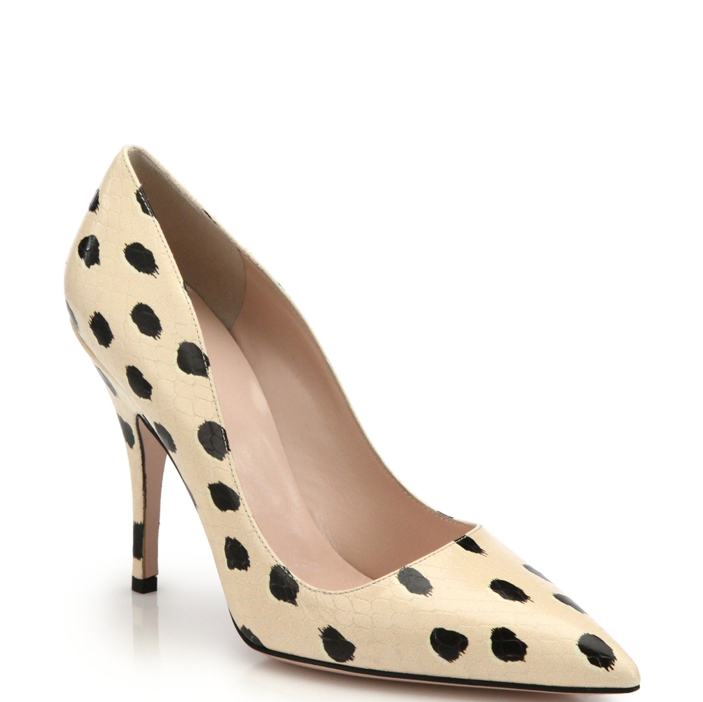 Kate Spade Spotted Snake-embossed Leather Pumps